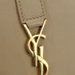 SAINT LAURENT 403964 Bi-fold wallet YSL line Zip wallet leather beige Women