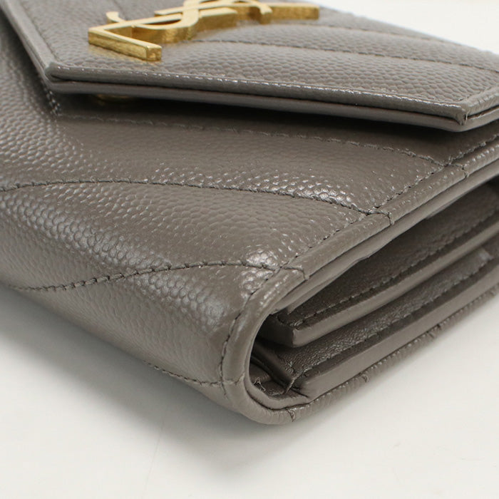 SAINT LAURENT SL86799 multifold wallet Cassandra Three fold wallet Calfskin gray Women