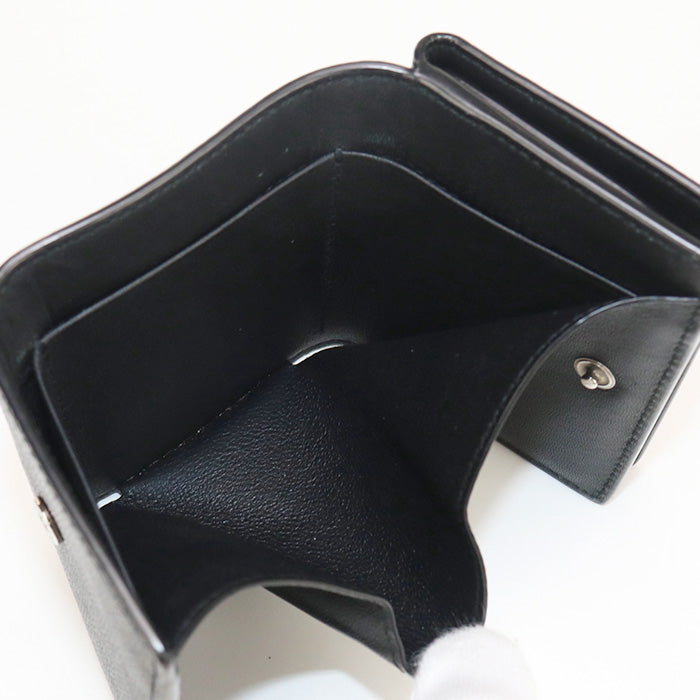 SAINT LAURENT SL87542 Petite wallet Three fold wallet Calfskin black unisex