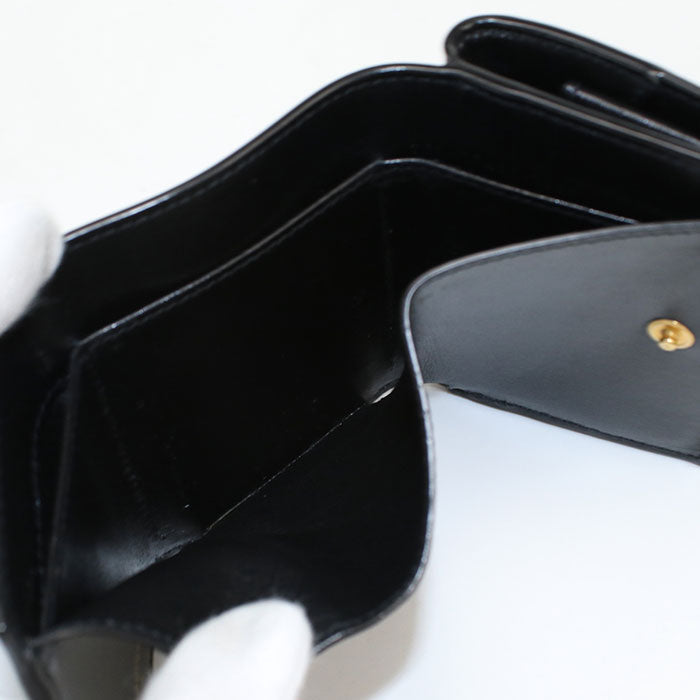 SAINT LAURENT 637420 Tri-fold wallet leather Black Women