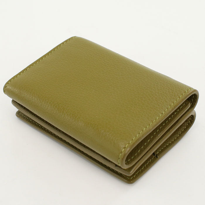 SAINT LAURENT 668935 Tri-fold wallet leather khaki Women