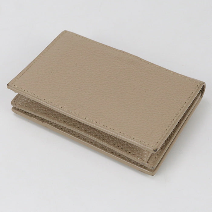 SAINT LAURENT 613536 name card holder YSL line Calfskin beige Women
