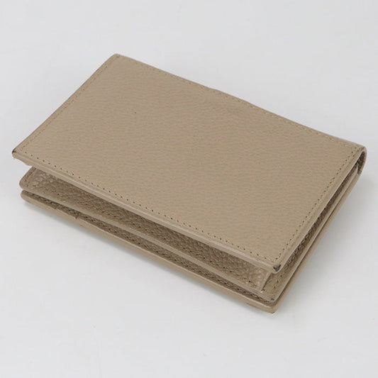 SAINT LAURENT 613536 name card holder YSL line Calfskin beige Women