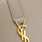 SAINT LAURENT 613536 name card holder YSL line Calfskin beige Women