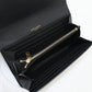 SAINT LAURENT 414567 Long wallet YSL line Large flap wallet leather black Women