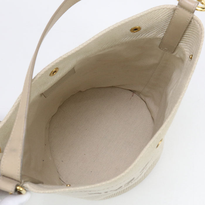 SAINT LAURENT 669299 Shoulder Bag Rive Gauche With porch canvas, leather beige Women