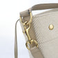 SAINT LAURENT 669299 Shoulder Bag Rive Gauche With porch canvas, leather beige Women