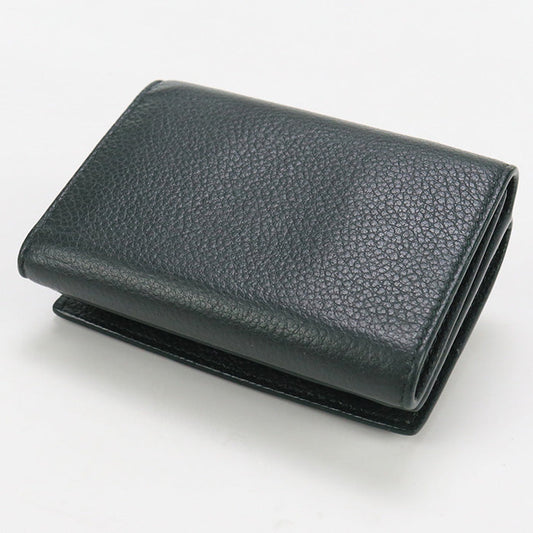 SAINT LAURENT 669959 Origami Tiny Wallet YSL line Three fold leather green Women