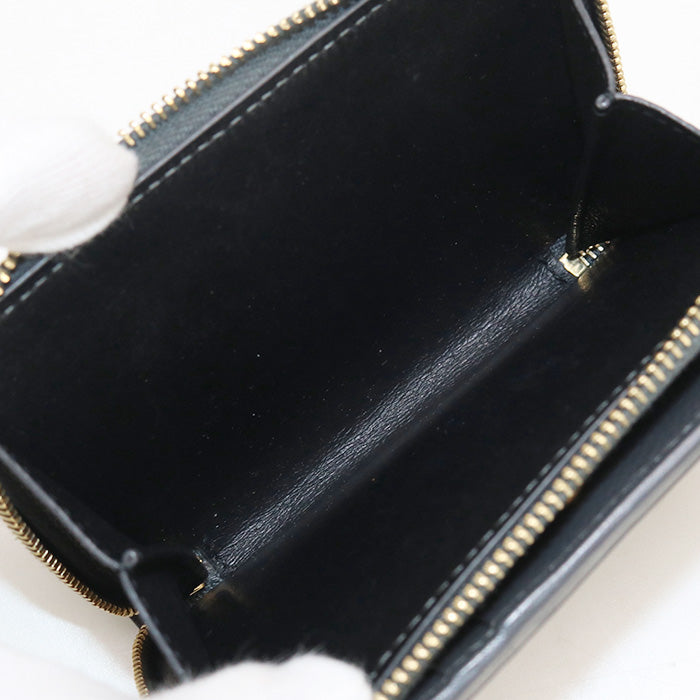 SAINT LAURENT SL89750 Bi-fold wallet tiny monogram Compact Zipper Wallet leather gray Women
