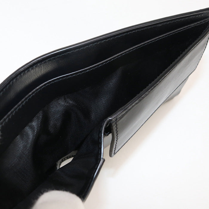 SAINT LAURENT 610193 East-West Wallet Tiny Cassandra Folded wallet black mens