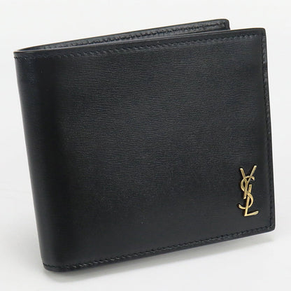 SAINT LAURENT 610193 East-West Wallet Tiny Cassandra Folded wallet black mens