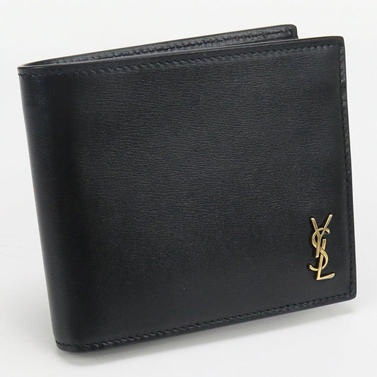 SAINT LAURENT 610193 East-West Wallet Tiny Cassandra Folded wallet black mens