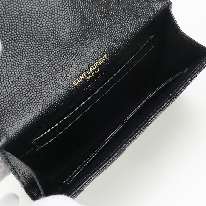 SAINT LAURENT 414404BOW011000 Bifold wallet Envelope Monogram Small leather black Women
