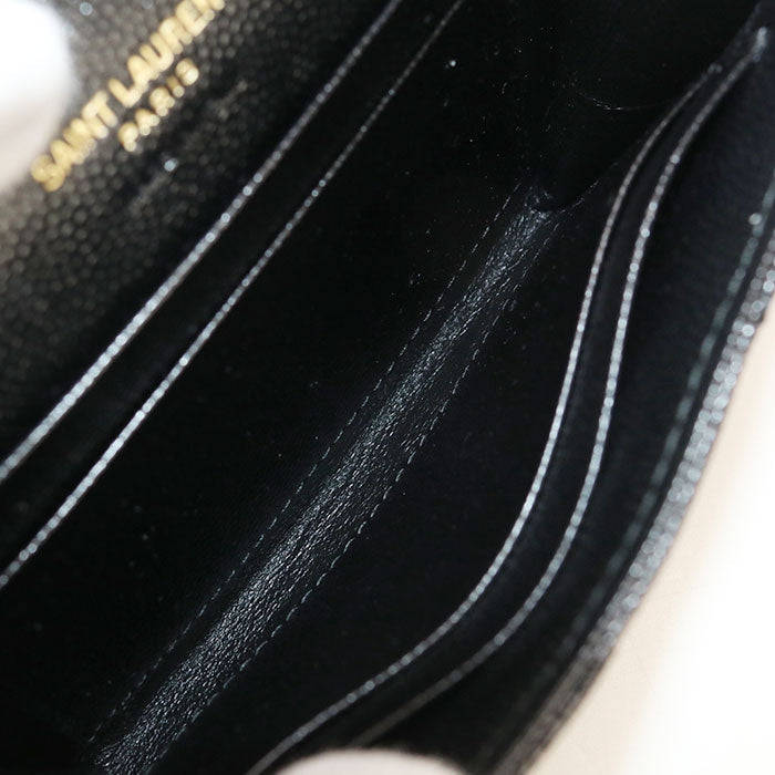 SAINT LAURENT 414404BOW011000 Bifold wallet Envelope Monogram Small leather black Women