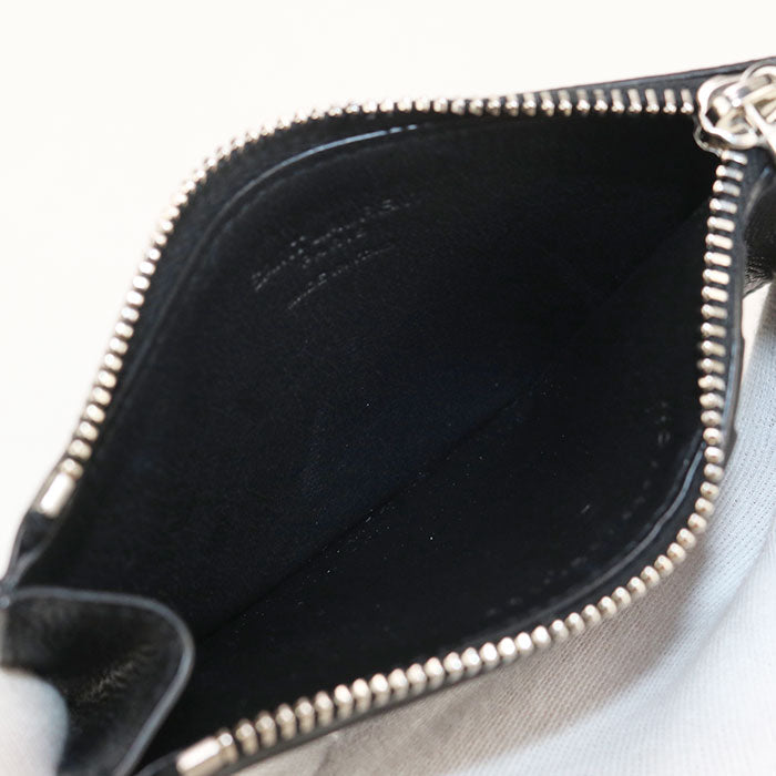 SAINT LAURENT 609362 Fragment Zip Card Case Coin Pocket leather black mens