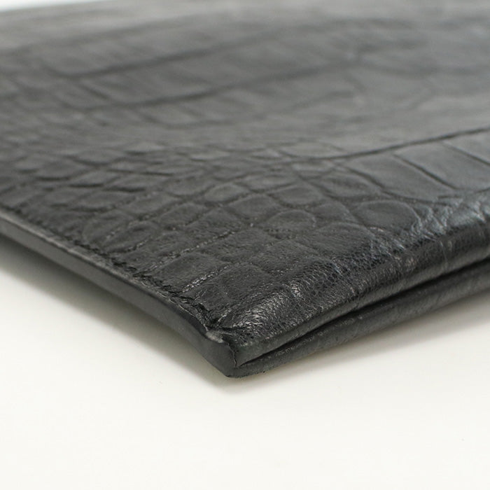 SAINT LAURENT 453249 Clutch bag leather/Croco embossed black unisex