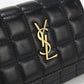 SAINT LAURENT 800763 AABVP1000 Tri-fold wallets Cassandra Carre flap wallet lambskin black Women