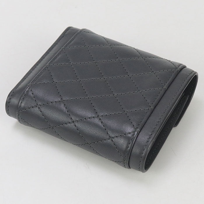 SAINT LAURENT 712688 Multi-fold Gabby Three fold wallet leather gray Women