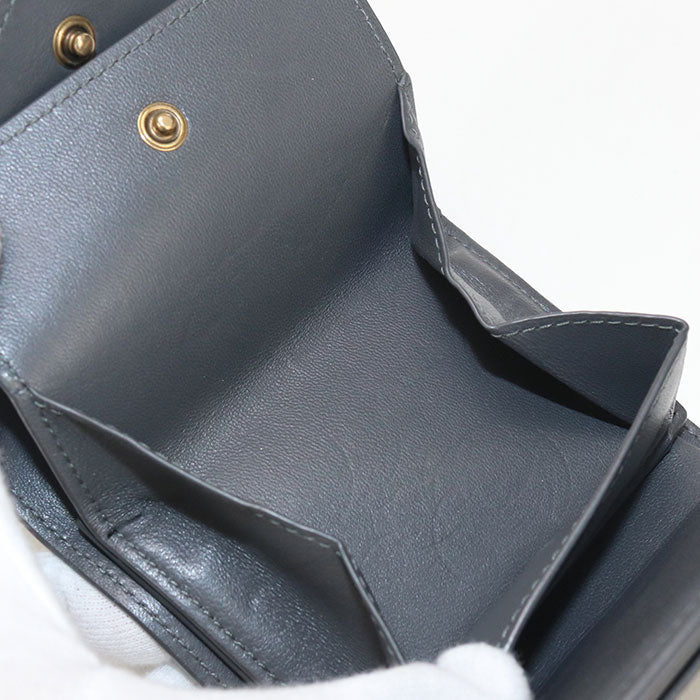 SAINT LAURENT 712688 Multi-fold Gabby Three fold wallet leather gray Women