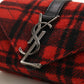 SAINT LAURENT 399289 Shoulder Bag Checked ChainShoulder Bag wool,leather Red Women