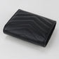 SAINT LAURENT 692061 Multifold Monogram Three fold wallet Calfskin black Women