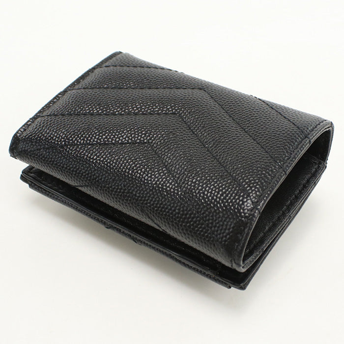 SAINT LAURENT 602791 Tri-fold wallet Three fold wallet leather black Women