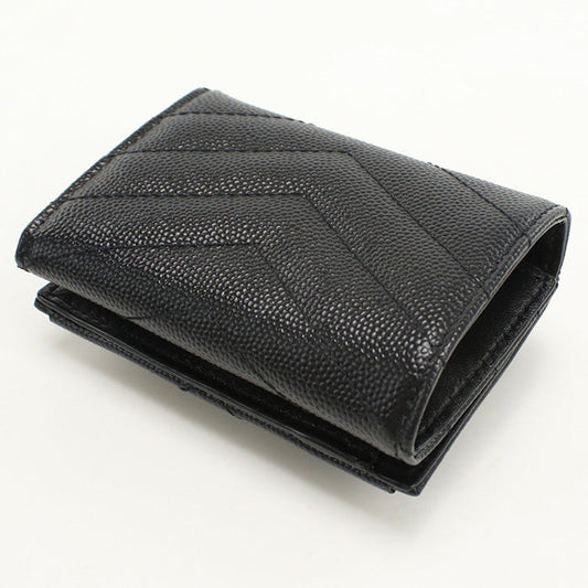 SAINT LAURENT 602791 Tri-fold wallet Three fold wallet leather black Women