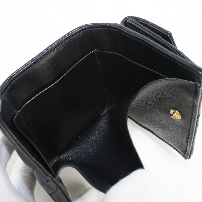 SAINT LAURENT 602791 Tri-fold wallet Three fold wallet leather black Women