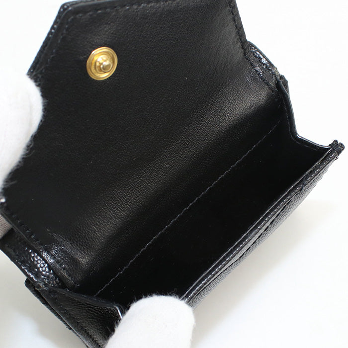 SAINT LAURENT 602791 Tri-fold wallet Three fold wallet leather black Women
