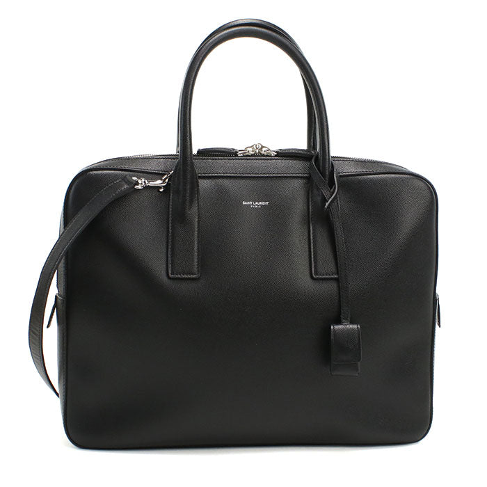 SAINT LAURENT 377865 Classic Museum 2WAY business bag/Briefcase leather black mens