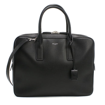 SAINT LAURENT 377865 Classic Museum 2WAY business bag/Briefcase leather black mens