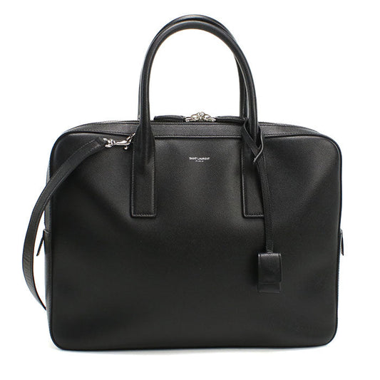 SAINT LAURENT 377865 Classic Museum 2WAY business bag/Briefcase leather black mens
