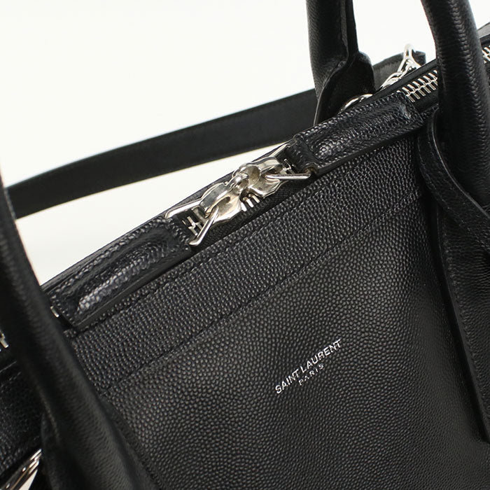 SAINT LAURENT 377865 Classic Museum 2WAY business bag/Briefcase leather black mens