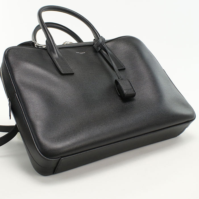 SAINT LAURENT 377865 Classic Museum 2WAY business bag/Briefcase leather black mens