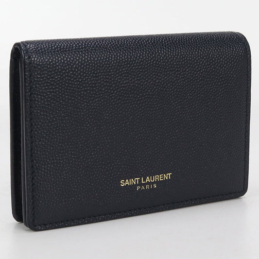 SAINT LAURENT 361730 Card Case name card holder leather navy mens