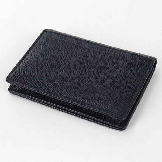 SAINT LAURENT 361730 Card Case name card holder leather navy mens