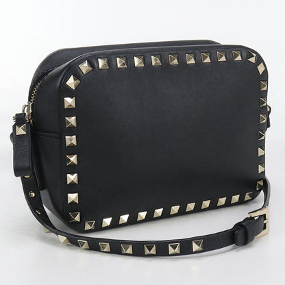 Valentino Rock studs Diagonal shoulder bag Calfskin black Women