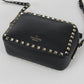 Valentino Rock studs Diagonal shoulder bag Calfskin black Women