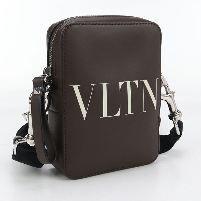 Valentino VLTN Diagonal shoulder bag Calfskin Brown mens