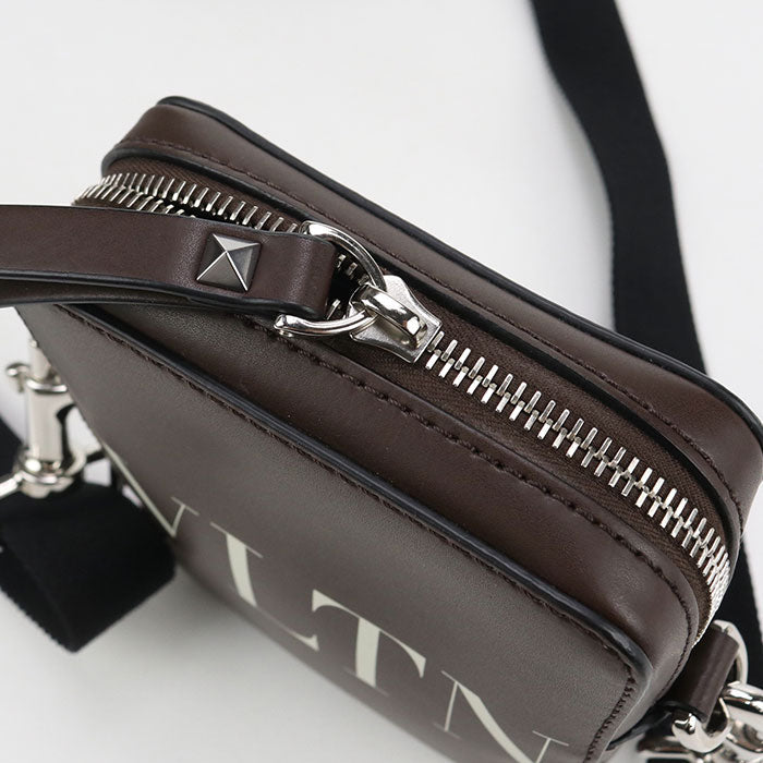 Valentino VLTN Diagonal shoulder bag Calfskin Brown mens