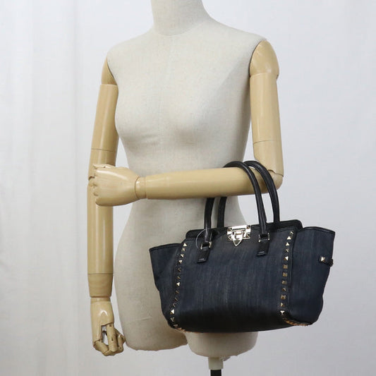 Valentino 2WAYTote Bag shoulder bag Rock studs denim black Women