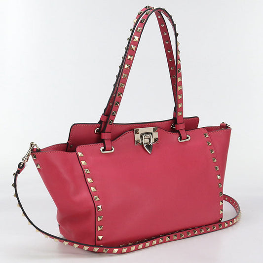 Valentino 2WAY Rock studs Tote Bag leather pink Women
