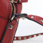 Valentino Rock studs Diagonal shoulder bag leather Red Women