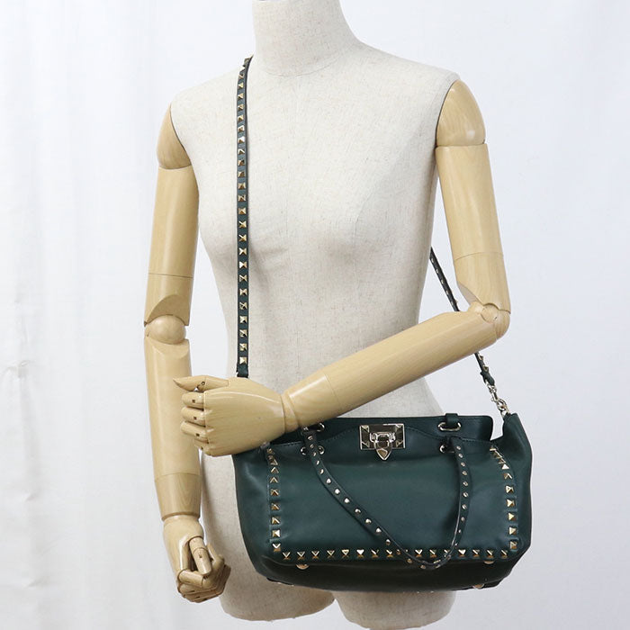Valentino 2WAY Tote Bag leather green Women