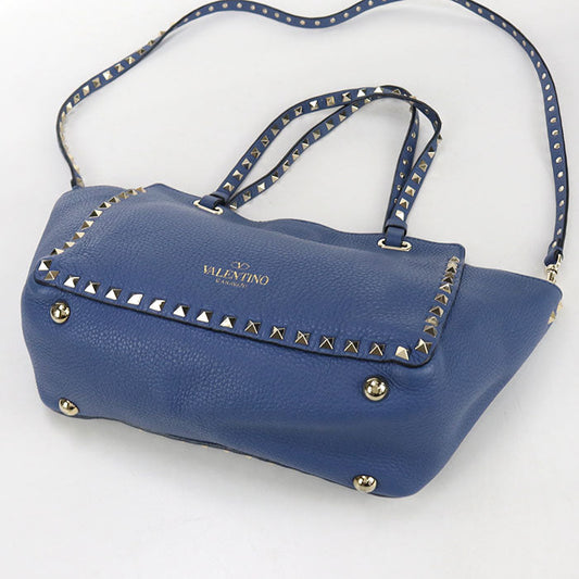 Valentino 2WAY Tote Bag leather blue Women