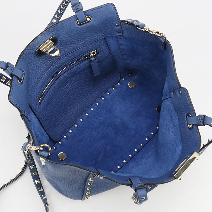 Valentino 2WAY Tote Bag leather blue Women